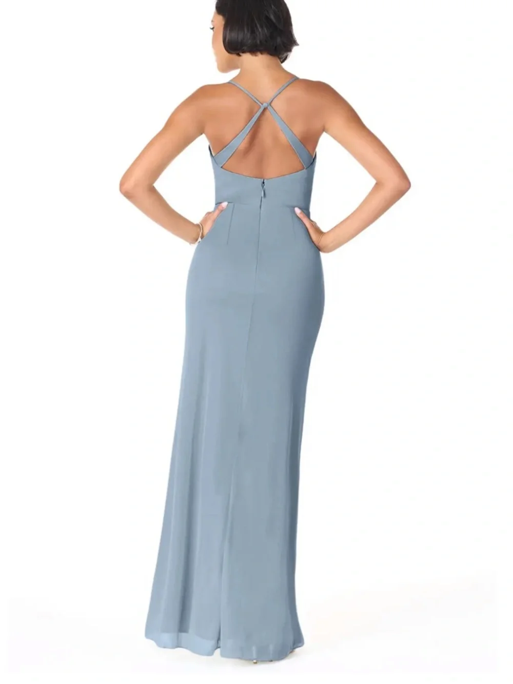 Azazie Ashana Dress in Dusty Blue - Picture 6 of 7